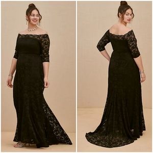 NWT Torrid Off the Shoulder  Black Lace Gown Sz 24
